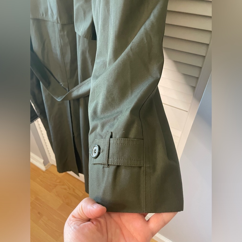 London Fog Olive Green Double-Breasted Trench Coat - Picture 11 of 14